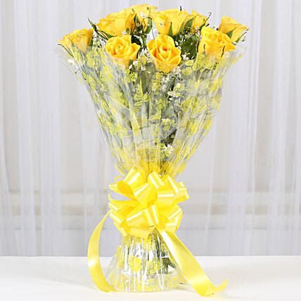 Bright Yellow Roses Bouquet