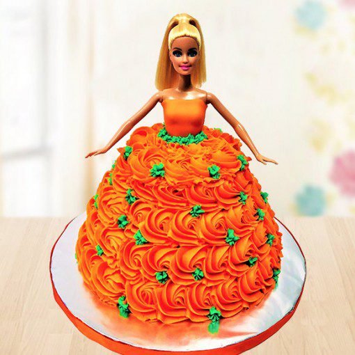 Buy Barbie & Her Pink Gown Cake | Online Cake Delivery - CakeBee