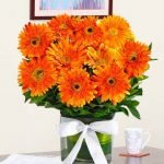 Vase Arrangement of Orange Gerberas