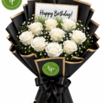 Elegant Pristine White Roses Bouquet