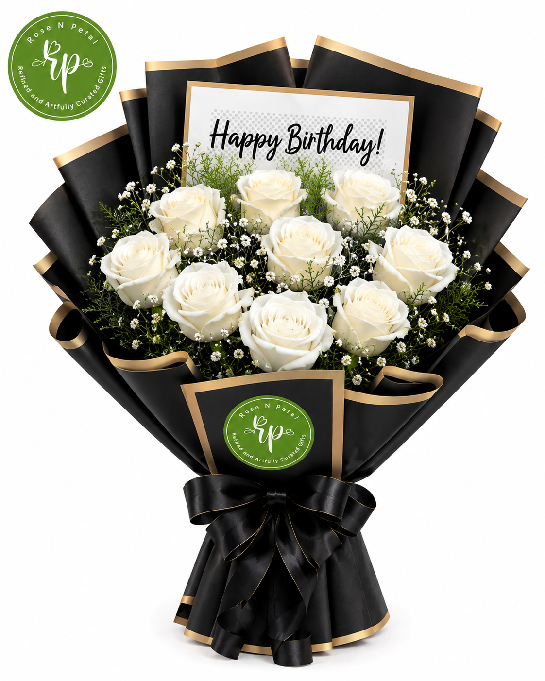 241424.png Elegant Pristine White Roses Bouquet - Image 1