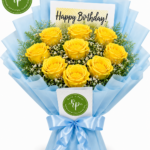 Elegant Pristine Yellow Roses Bouquet