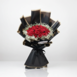Crimson Noir - 25 Red Roses Luxe Bouquet